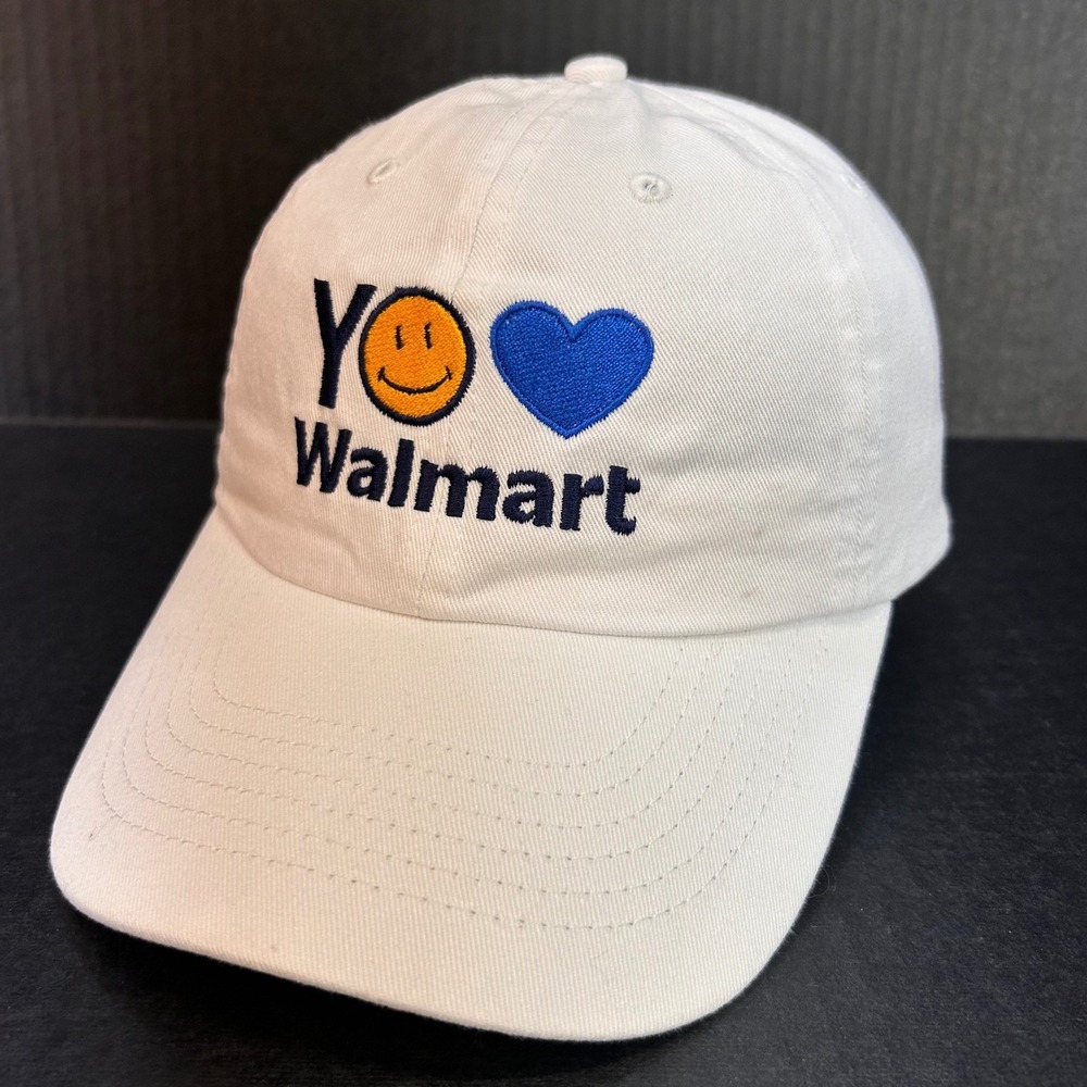Yo Smiley Heart Mens White Walmart Baseball Hat Mexico Centroamerica OSFA